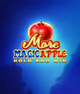 Discover the spellbinding allure of the More Magic Apple slot game by 3 Oaks Gaming, highlighting a shimmering red apple against a vivid blue background. This graphic conveys the enchanting theme with a touch of mystery. Perfect for fans of fantasy, the vibrant colors and appealing design draw players into the game's magical world. 