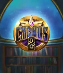 Experience the enchanting graphics of ELK Studios' Cygnus 2 Slot, featuring a stunning logo with a bright purple and gold design. With a backdrop of a starlit library setting, this graphic conjures the theme of adventure and mystery. 